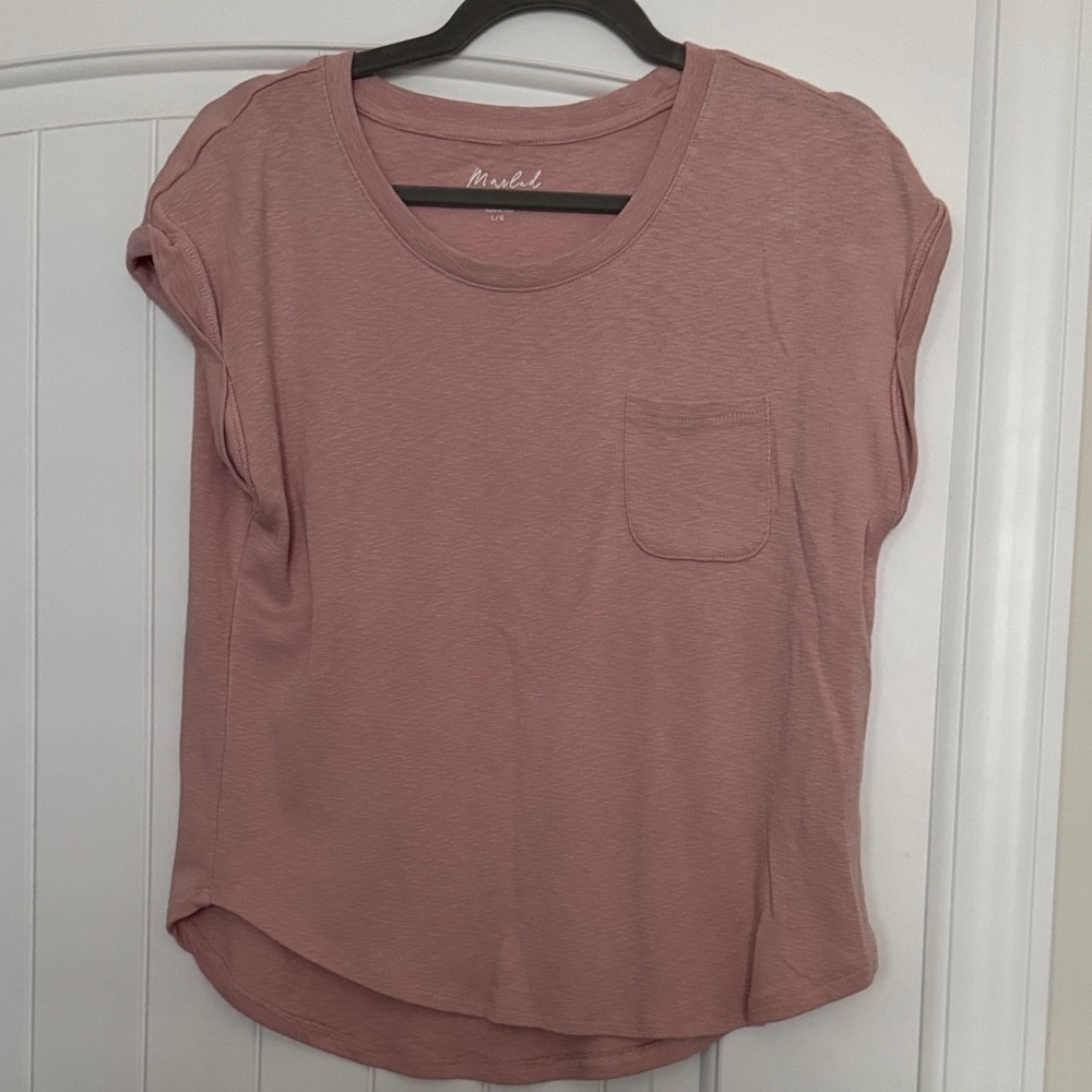 Madewell Mauve Short Sleeve Tee with Pocket